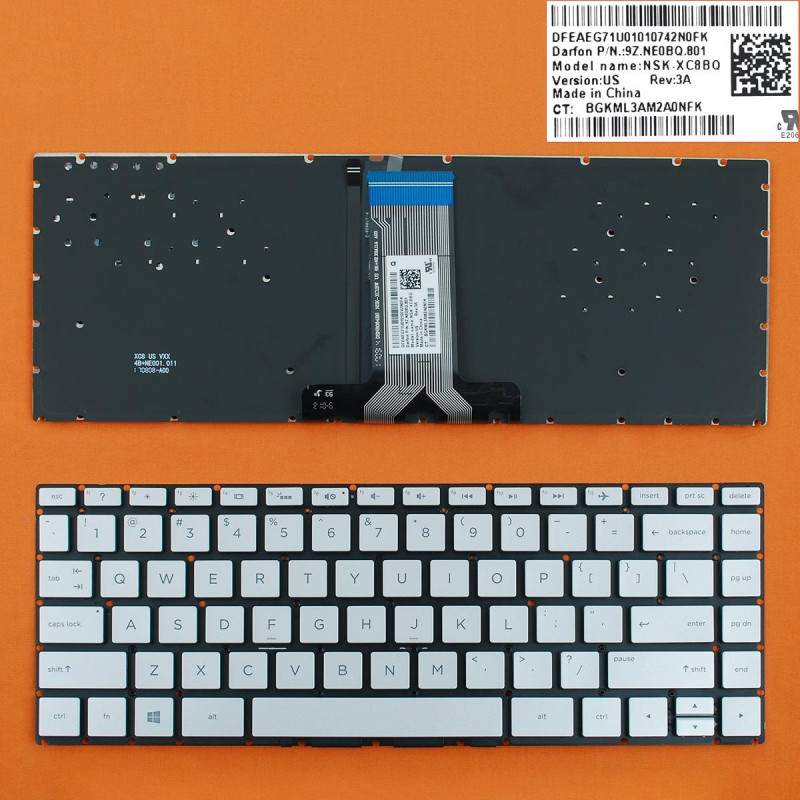 Клавиатура HP Pavilion X360 14-BA 14T-BA 14M-BA 14-BS 240 245 246 G6 2B-097PR0004 708168-001 9Z.NE0BQ.801 NSK-XC8BQ 9
