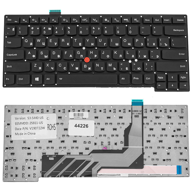 Клавиатура для LENOVO ноутбука совместима с моделями ThinkPad S431 S440