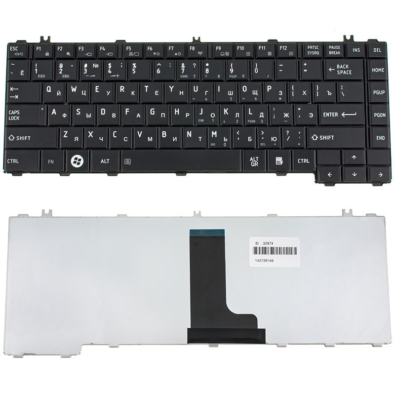 Клавіатура для TOSHIBA ноутбука сумісна з моделями L600 L630 L635 L640 L645 C600 C640 C645