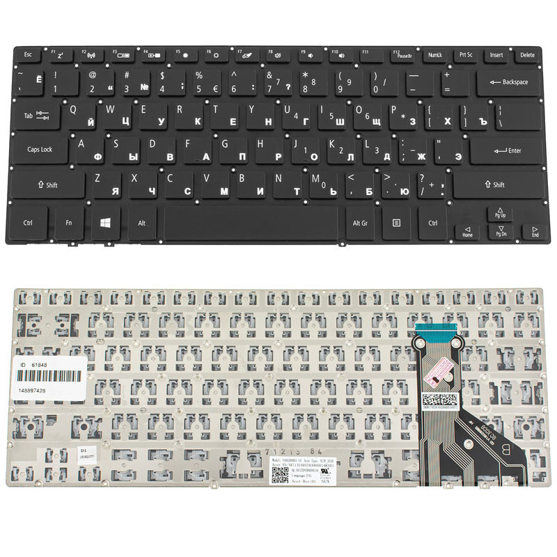 Клавіатура для ACER ноутбука сумісна з моделями AS SP714 - 51 SP714 51 Клавіатура для ACER ноутбука сумісна з моделями AS SP714 - 51 SP714 51