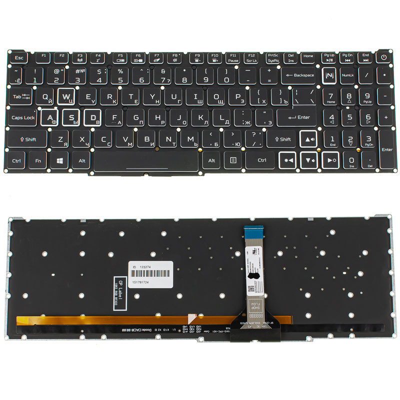Клавиатура для ACER ноутбука совместима с моделями Nitro AN517-55 AN517 55