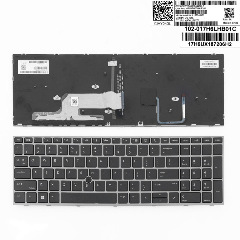 Клавиатура HP ZBook 15 G5 17 G5 L29635-001 L12765-001 L28407-001 L12764-001 L29635-001 L12765001 L28407001 L12764001