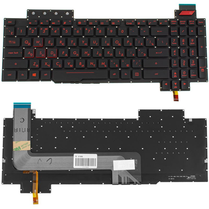 Клавіатура для ASUS ноутбука сумісна з моделями FX503 Клавіатура для ASUS ноутбука сумісна з моделями FX503