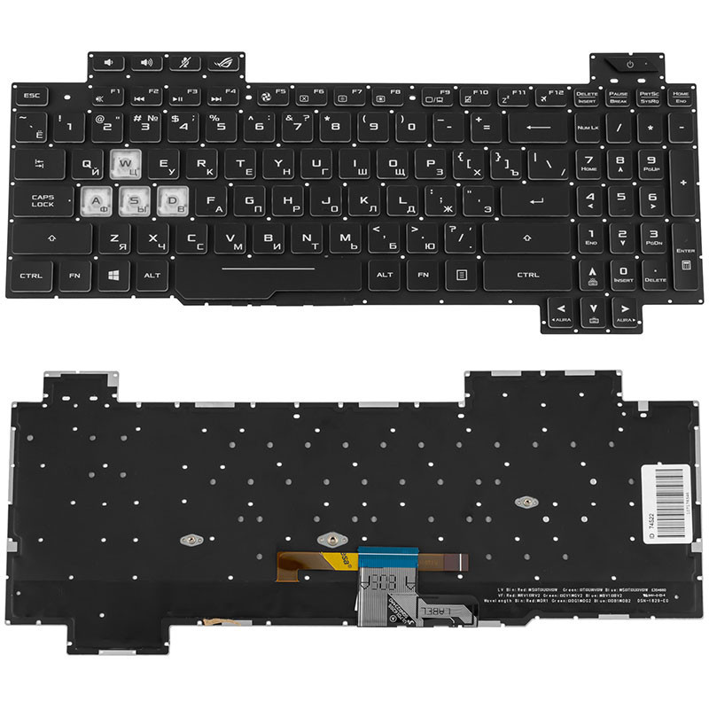 Клавіатура для ASUS ноутбука сумісна з моделями GL704 RGB Клавіатура для ASUS ноутбука сумісна з моделями GL704 RGB
