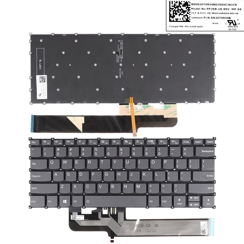 Клавиатура Lenovo Ideapad S540-14IWL S540-14API S540-14IML PP2SB-US SN20T09348 PK132GE3A00 5CB0S17246 5CB0S17310 5CB0