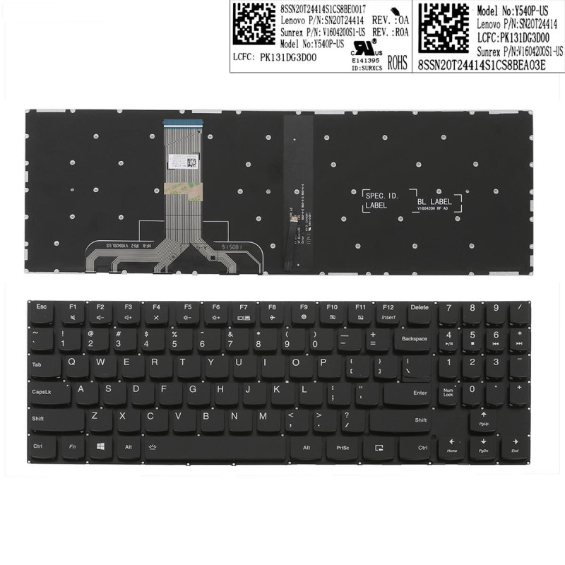 Клавиатура Lenovo Legion y530-15ich Y540-15IRH Y545-15ICH Y740 Y9000K SN20T24414 V1604200S1 Y540P PK131DG3D00 NSK-BUD