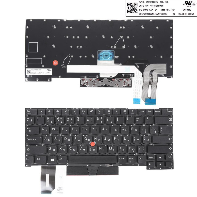 Клавиатура Lenovo Thinkpad T490S L490 E490 SN20R66025 PK131BR1A06 SN20R58788 SG-96800-XAA SN8381BL2 01YN420 01YN340