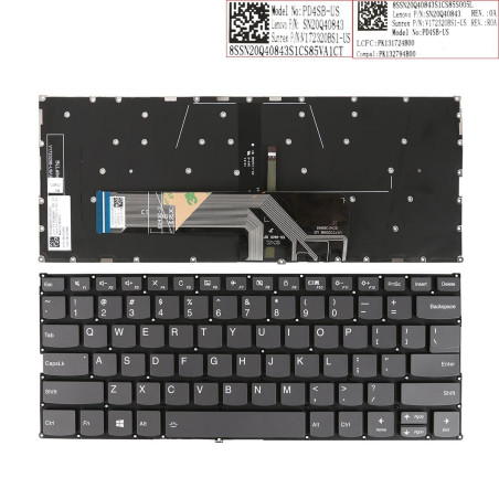 Клавиатура Lenovo Yoga 530-14ARR 530-14IKB PD4SB SN20Q40843 V172320BS1 PK131724B00 9Z.NDULN.F01 SN20N0459116 AE08L010
