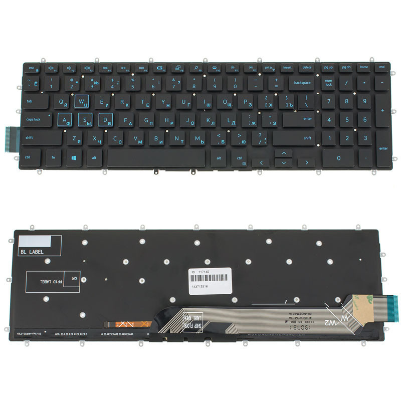 Клавиатура для DELL ноутбука совместима с моделями Inspiron 7566 7567