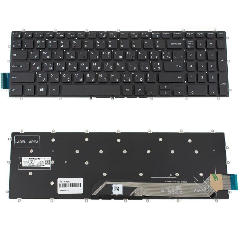 Клавіатура для DELL ноутбука сумісна з моделями Inspiron 7566 7567