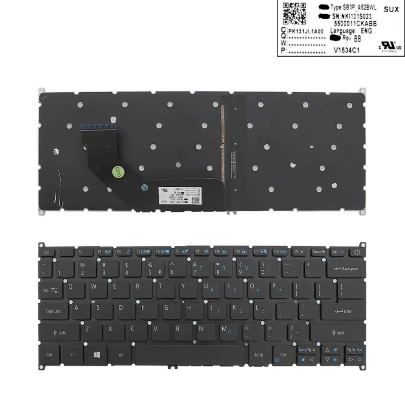 Клавиатура Acer Swift 3 SF314-41 SF514-51 SF314-52G SF314-53 SF314-55G SB3P_A52BWL V153402CS SQNR114C1 NKI131S023 550