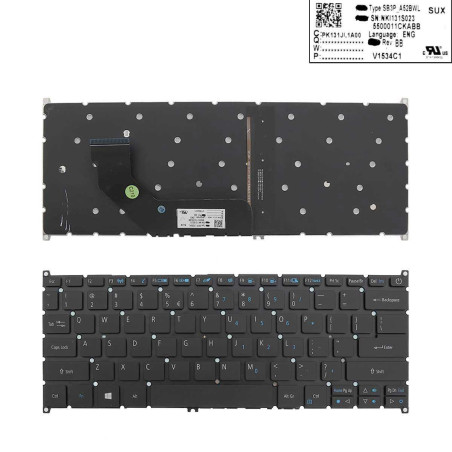 Клавиатура Acer Swift 3 SF314-41 SF514-51 SF314-52G SF314-53 SF314-55G SB3P_A52BWL V153402CS SQNR114C1 NKI131S023 550