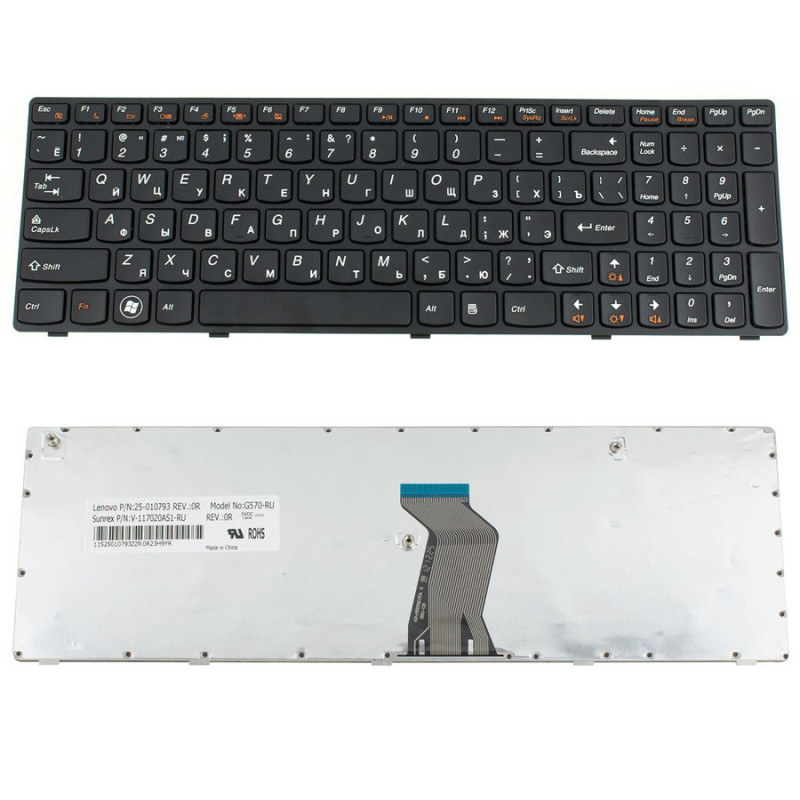 Клавиатура для LENOVO ноутбука совместима с моделеми G570 G575 G770 G780 Z560 Z565