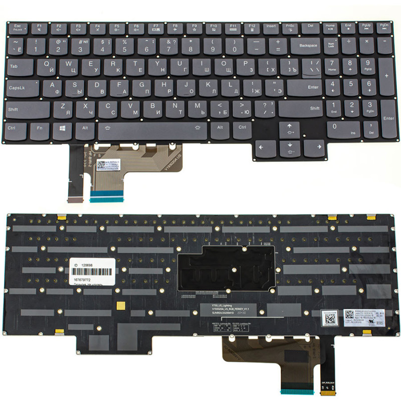 Клавиатура для ноутбука LENOVO Legion S7-15 S7 15 подсветка клавиш без фрейма RGB