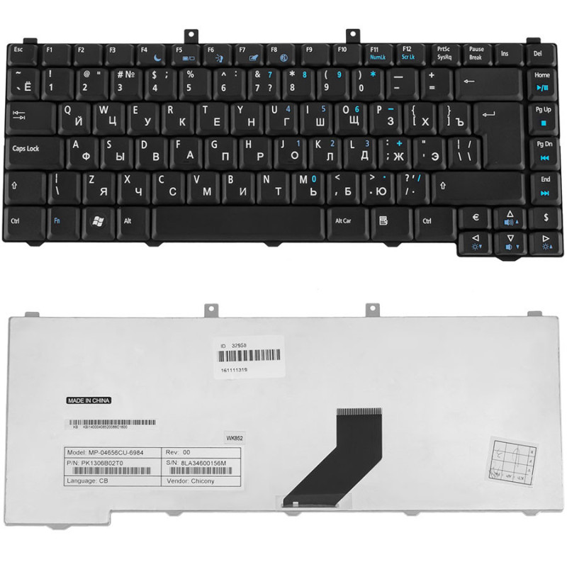 Клавиатура для ноутбука ACER AS 3100 3690 5100 5515 5610 5630 5650 9110 9120 Extensa 5200 5510