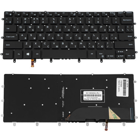 Клавиатура для ноутбука DELL XPS 15 9550 без фрейма подсветка клавиш
