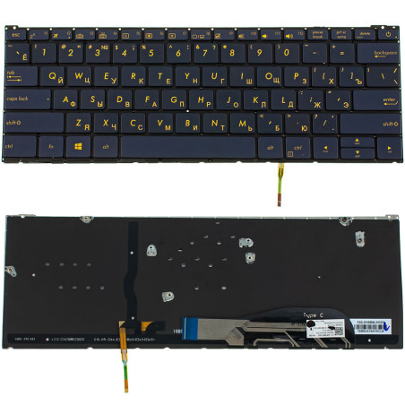 Клавиатура для ноутбука ASUS UX390 без фрейма подсветка клавиш