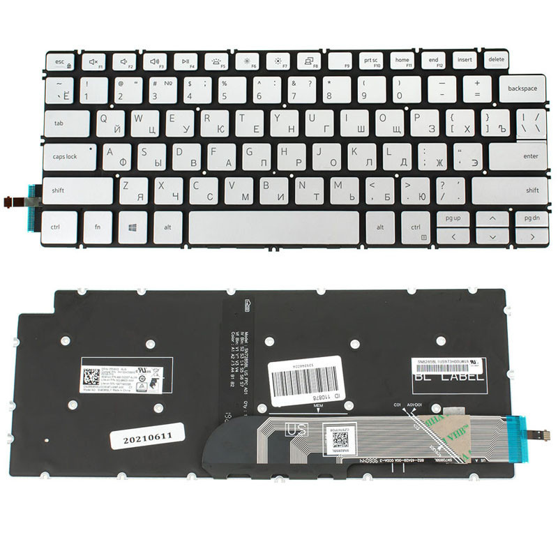 Клавіатура для ноутбука DELL Inspiron 5390 5490 7490 без фрейма підсвічування клавіш ОРИГІНАЛ