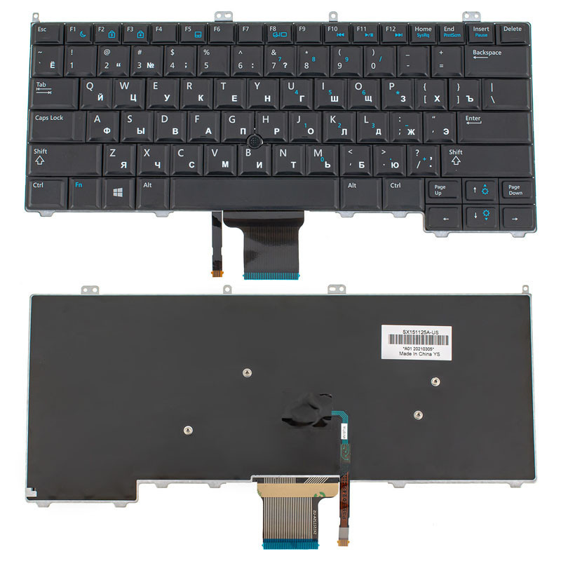 Клавиатура для ноутбука DELL Latitude 7000 E7240 E7440 без подсветки с джойстиком