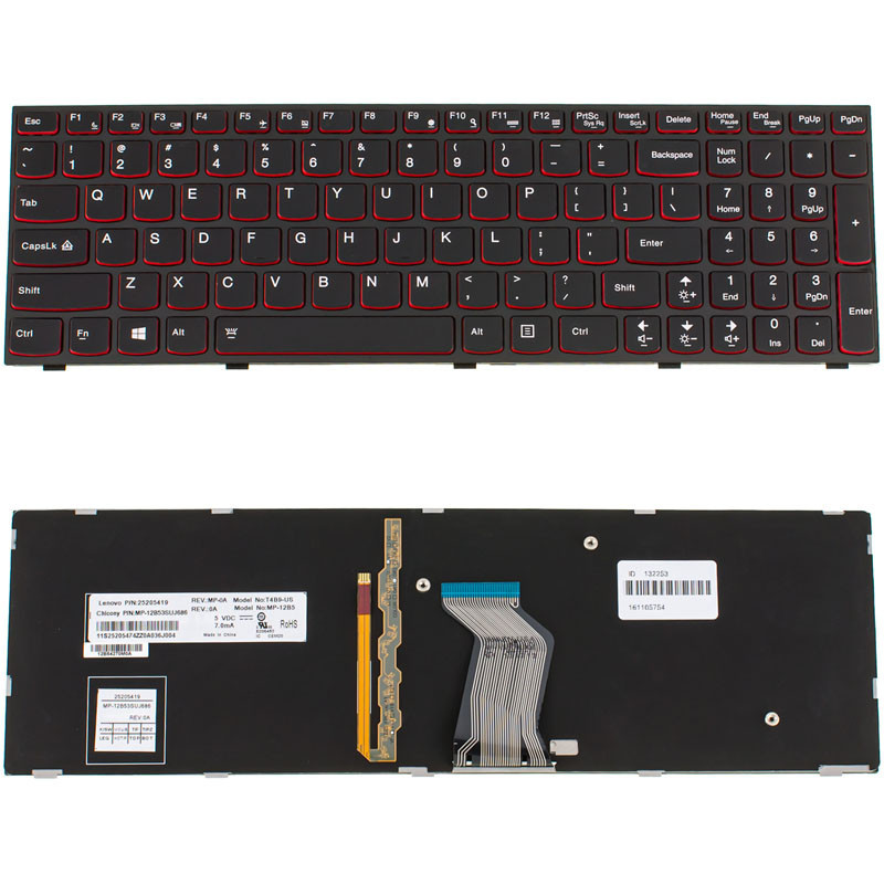 Клавіатура для ноутбука LENOVO Y500 підсвічування клавіш