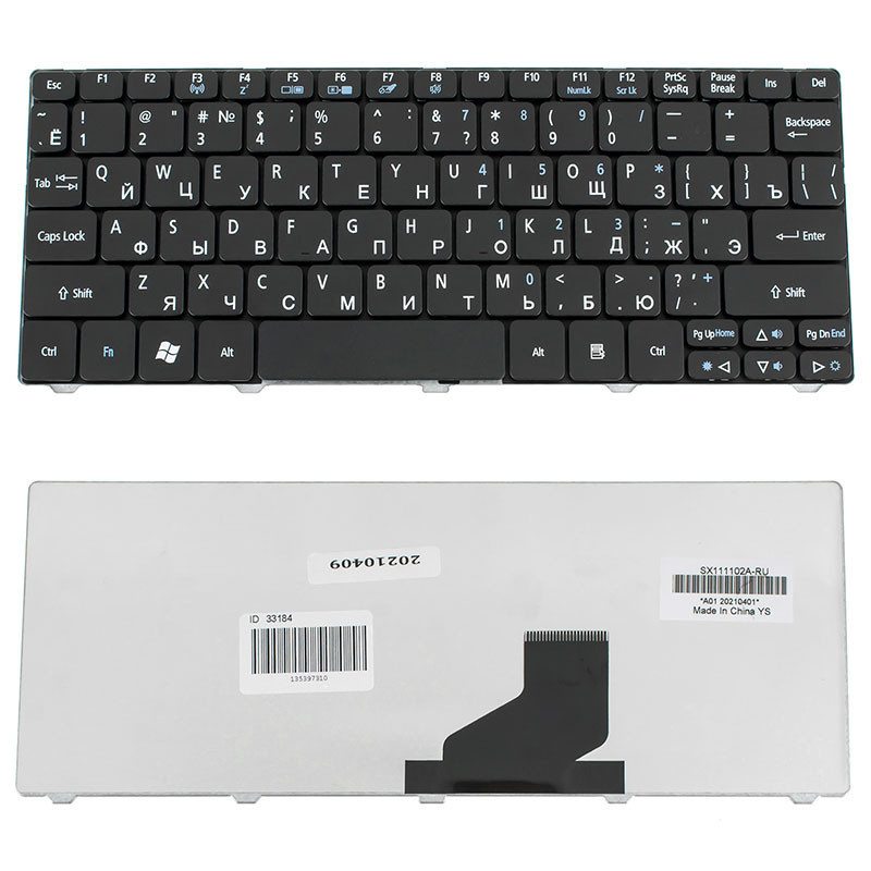 Клавіатура для ноутбука ACER One 521 522 532 533 D255 D257 D260 D270 Happy EM 350 355
