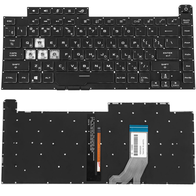 Клавіатура ASUS G531 G531GT HN550 HN574 AL003 AL017 AL029 BQ416 AL096 BQ270 BQ027 BQ002 BQ132 BQ026 BQ020 M14580 M02600 M04910
