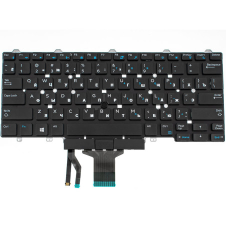Клавіатура для ноутбука DELL Latitude E5470 E7470 без фрейму без підсвічування з джойстиком