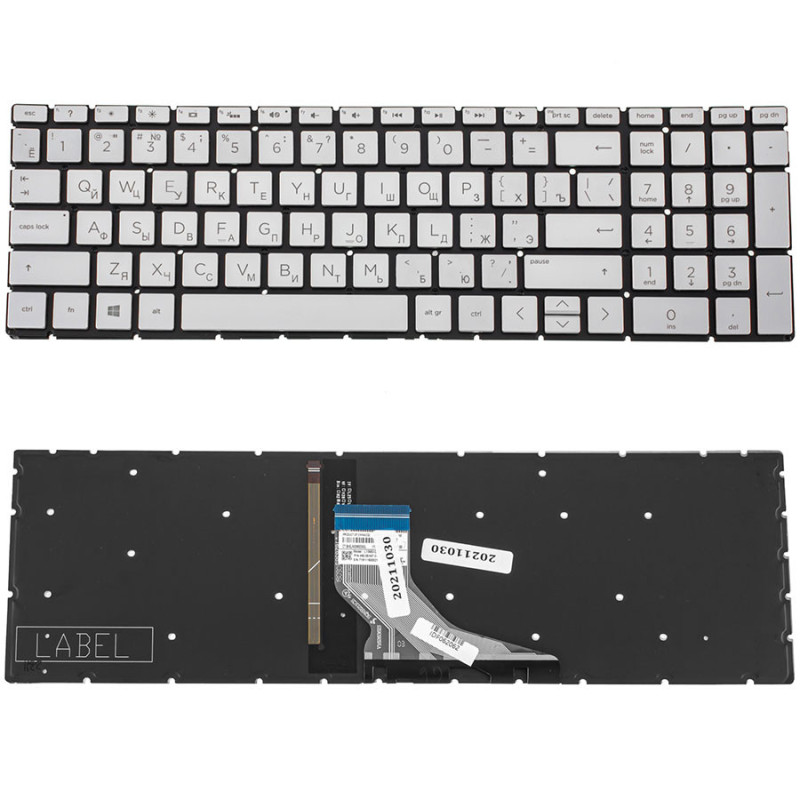 Клавиатура для ноутбука HP 250 G7 255 G7 без фрейма подсветка клавиш