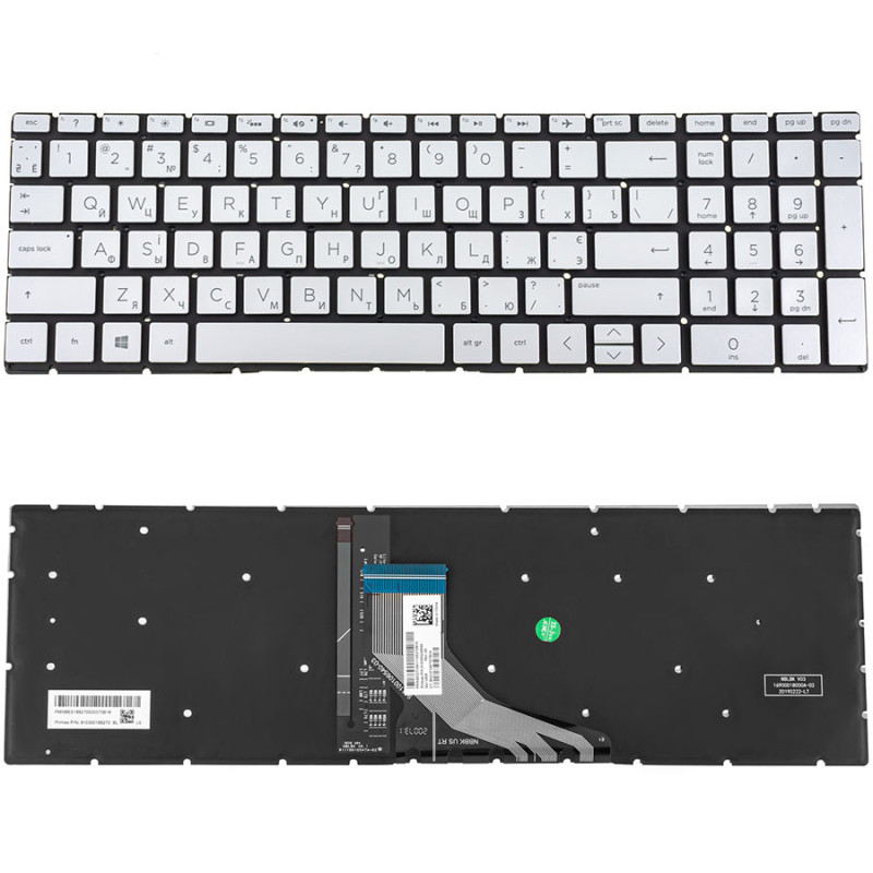 Клавиатура для ноутбука HP 250 G7 255 G7 без фрейма подсветка клавиш ОРИГИНАЛ