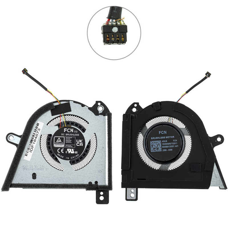 Вентилятор для ноутбука Asus ROG Zephyrus M16 GU604VI GU604VY CPU FAN 12 V 13NR0BR0T02011 6033B0120001 DFSCL42P06593C