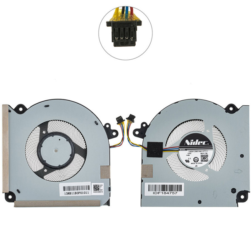 Вентилятор Asus VivoBook K3405VA K3405VC K3405VC 13NB11B0P01011 G80N12MS1MZ-57T11 DQ5DC88E014 DQ5DC88E015 57T11 G80N12MS1MZ