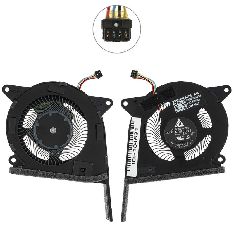 Вентилятор для ноутбука Asus Zenbook UX392FA UX392FN UX392FA-AB002T UX392FA-AB007T ND55C19-18G04 13N1-6XM0201 ND55C19 6XM0201