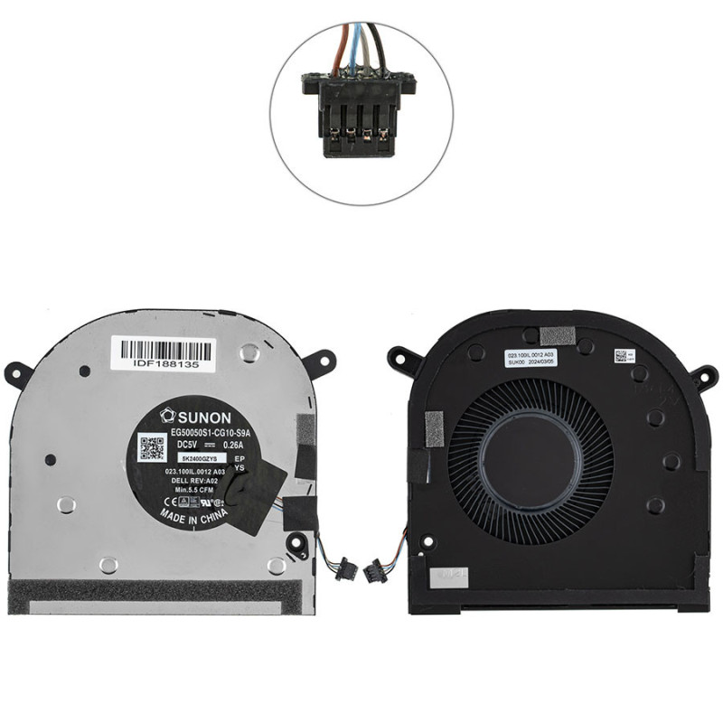Вентилятор для ноутбука Dell XPS 17 9700 9710 Precision 5750 5760 EG50060S1-C501-S9A 0P2FY9 023.100IL.0012 023.100IV.0002 100IL Вентилятор для ноутбука Dell XPS 17 9700 9710 Precision 5750 5760 EG50060S1-C501-S9A 0P2FY9 023.100IL.0012 023.100IV.0002 100IL