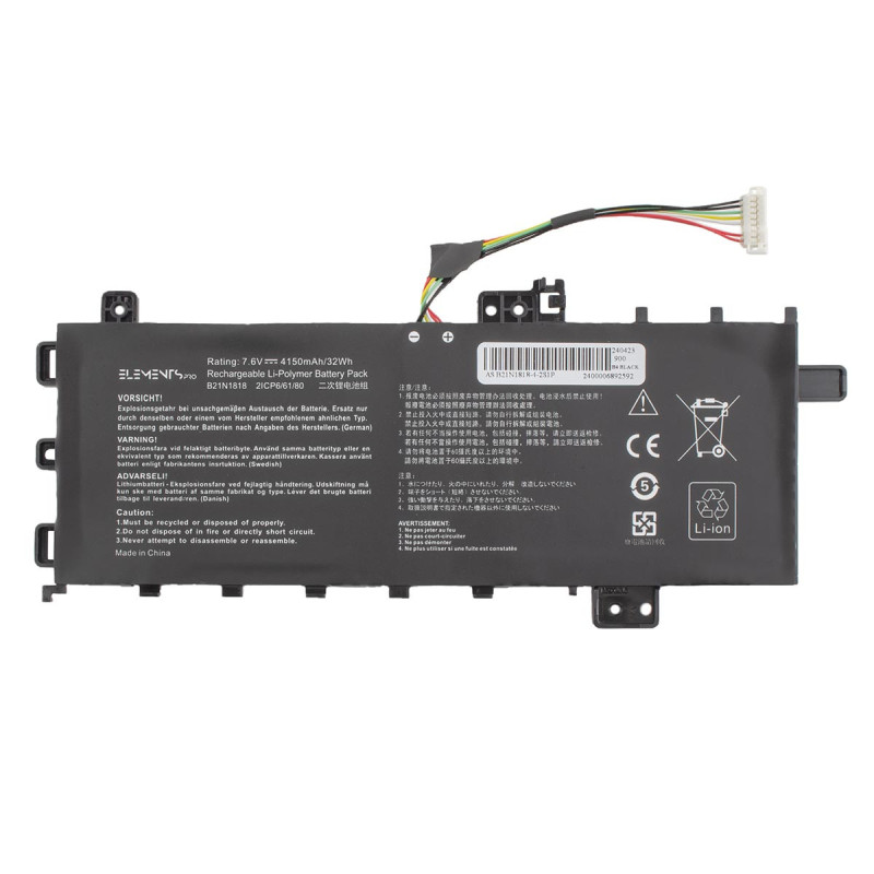 Батарея Asus VivoBook A409FL F509FL X509UA F512DA X512FA X712FB R521FB X545FB X545FA R564DK 7.6V 4150mAh B21N1818 Батарея Asus VivoBook A409FL F509FL X509UA F512DA X512FA X712FB R521FB X545FB X545FA R564DK 7.6V 4150mAh B21N1818