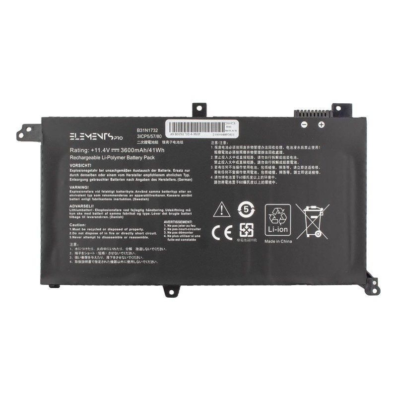 Батарея Asus VivoBook X430UA X430UF X430UN X430FA X430FN X571LH X571GT F571GT FX571GT K571LH 11.4V 3600mAh B31N1732
