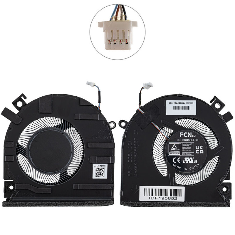 Вентилятор HP 15-fb0132nw 15-fb0023no 15-fb0181nw TPN-Q278 TPN-Q279 DFS5K22B056737 N17903-001 DQ5D577F010 TPN Q278 N17903 fb003
