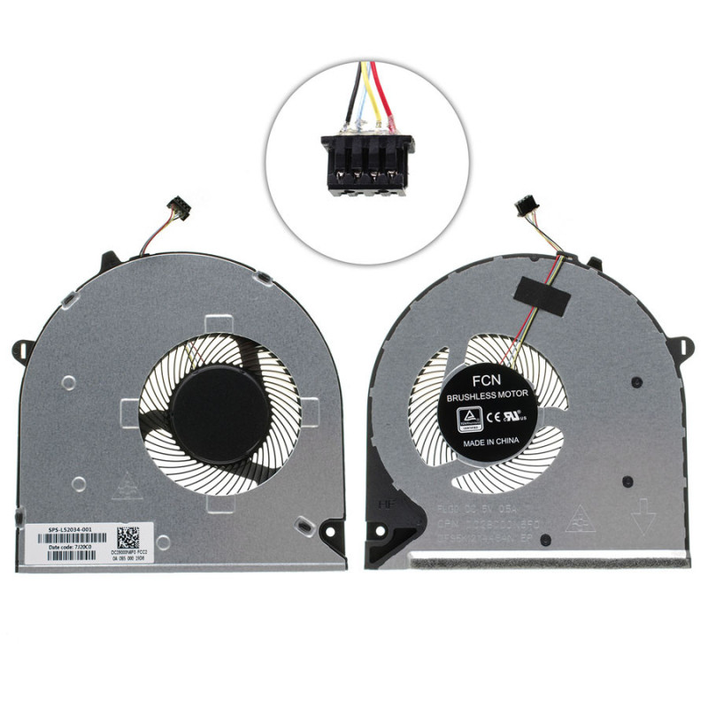 Вентилятор для ноутбука HP 15-DW 15-DU 15S-DU 4pin L52034-001 L52034 001 N10519-001 N10519