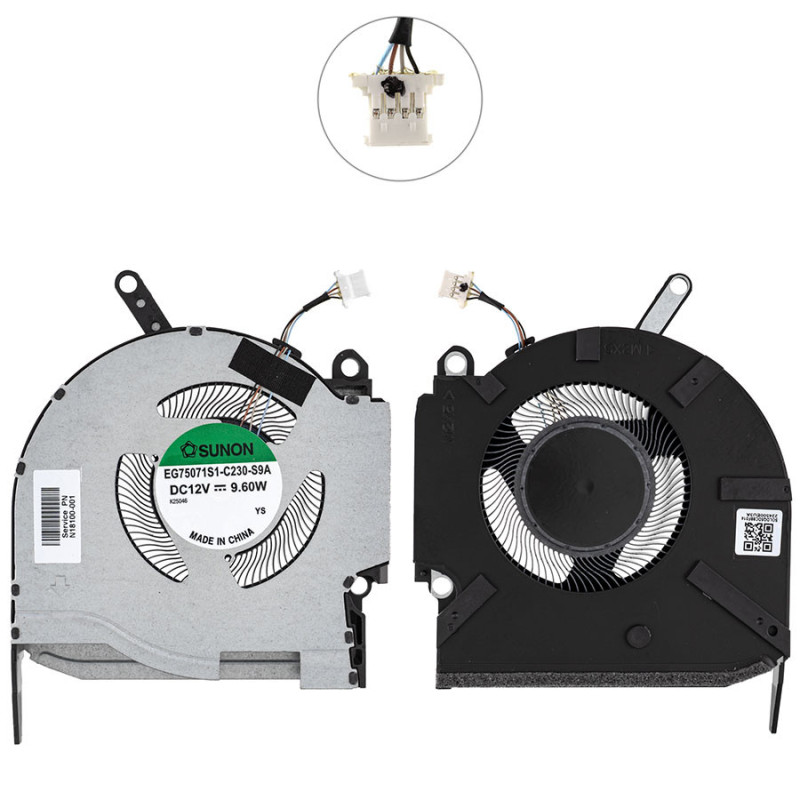 Вентилятор для ноутбука HP Omen 16-K GPU FAN 12V 80W N18100-001 N18099-001 N14087-001 N18100 N18099 N14087 12 V 80 W