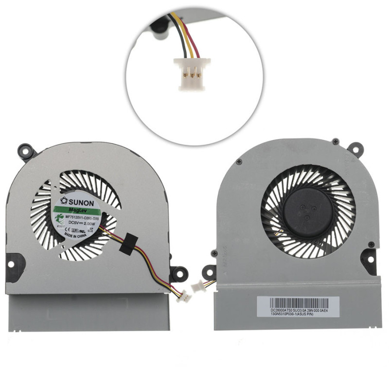 Вентилятор для ноутбука ASUS K45A K45VD K45VG K45VM K45VS K45VJ A45 A45VD 13GN5310P030-1 13GN5310P030