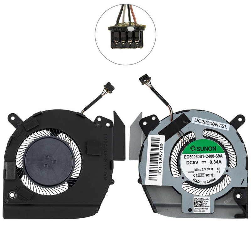 Вентилятор для ноутбука Dell Latitude 5401 YX3WM AT2JJ004FFL 02P5YP EG50060S1-C400-S9A DC28000NTSL EG50060S1 C400 S9A