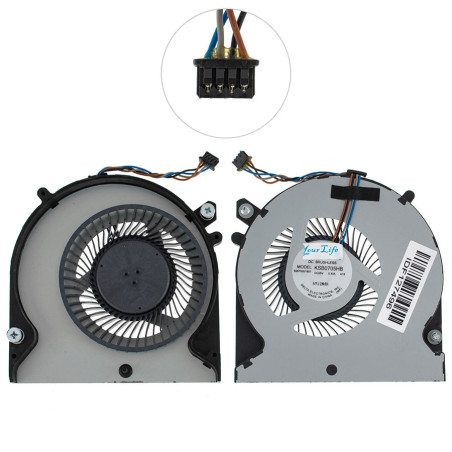 Вентилятор для ноутбука HP ZBook 15u G2 4pin 796898-001 6043B0172101 KSB0705HB-A19 KSB0705HB 796898 A19 4 pin