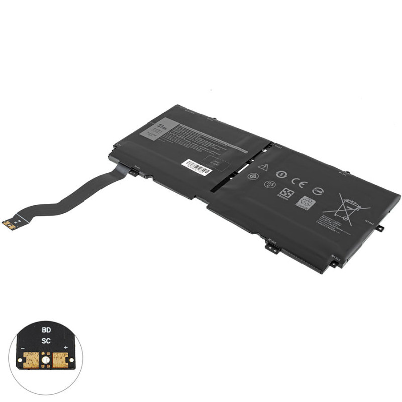 Батарея для ноутбука DELL 52TWH XPS 13 7390 2-in-1 7.6V 51Wh 00FDRT DD9VF NN6M8 P103G P103G001 P103G002 X1W0D XX3T7 7.6 V 51 Wh