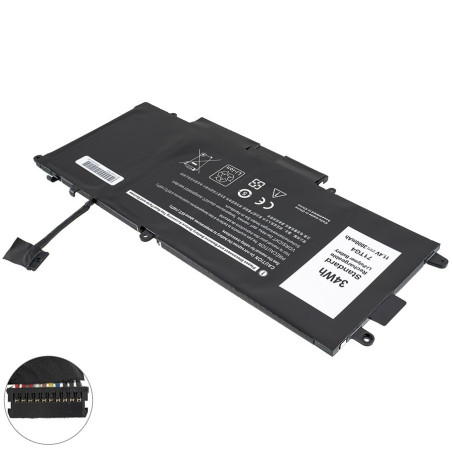 Батарея для ноутбука DELL 71TG4 Latitude 5289 7390 11.4V 3000mAh 2T9GV CFX97 071TG4 11.4 V 3000 mAh