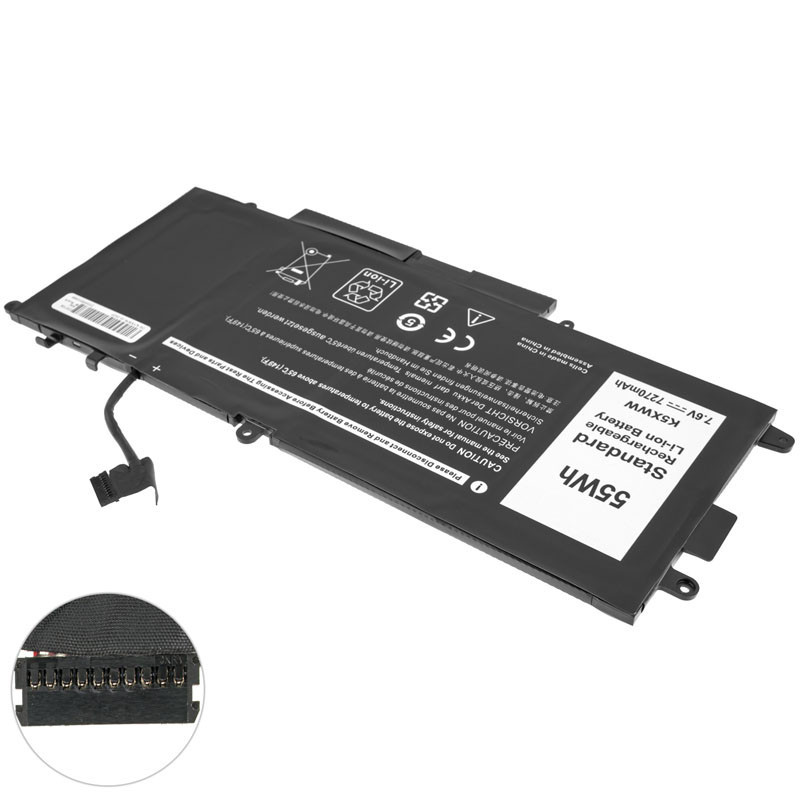 Батарея для ноутбука DELL K5XWW Latitude 5285 5289 L3180 7390 2-in-1 7.6V 7270mAh 55Wh J0PGR JOPGR 51KD7 6CYH6 725KY N18GG