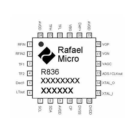 R836 DVB-T2 тюнер QFN-24