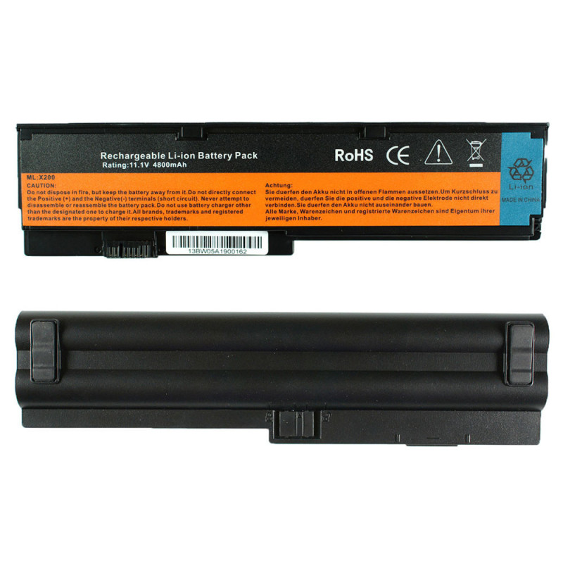 Батарея для ноутбука LENOVO 43R9255 ThinkPad X200 X201 10.8V 4800mAh 10.8 V 4800 mAh