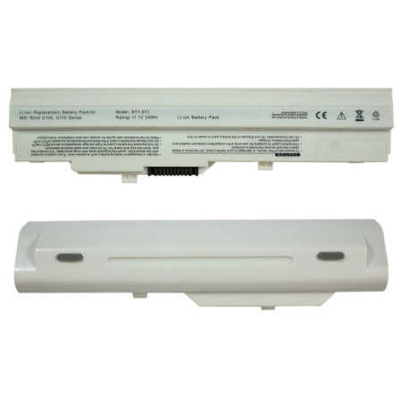 Батарея для ноутбука MSI BTY-S11 U90 U100 U110 U120 U230 11.1V 2200mAh 24Wh 11.1 V 2200 mAh 24 Wh BTY S11
