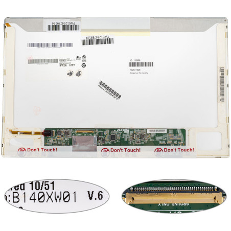 Матриця 14.0 B140XW01 V.6 1366*768 40pin LED NORMAL глянсова роз'єм зліва внизу
