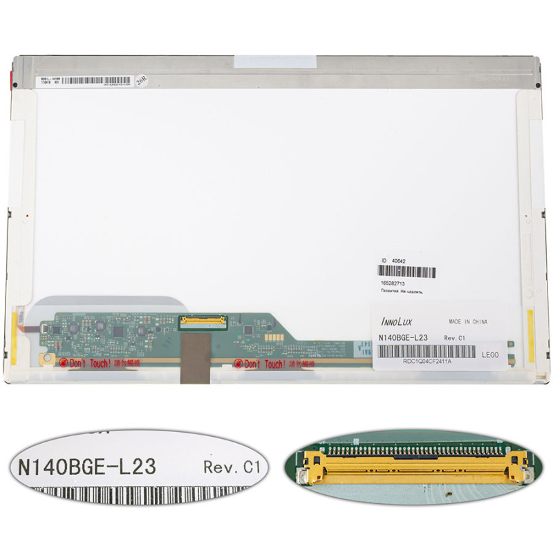 Матриця 14.0 N140BGE-L23 1366*768 40pin LED NORMAL глянсова роз'єм зліва внизу Матриця 14.0 N140BGE-L23 1366*768 40pin LED NORMAL глянсова роз'єм зліва внизу