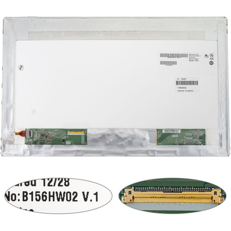 Матрица 15.6 B156HW02 V.1 1920*1080 40pin LED NORMAL матовая разъем слева внизу